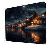 Mouse Mat, Black Mouse Pad, Washable Small Mousepad Cabin Mousemat with Non-Slip Base Computer Gaming Mousepad Portable Office Desk Accessories for Working Studying Gaming, 300 x 250 x 3mm J0-350