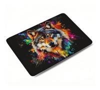 Mouse Mat, Black Mouse Pad, Washable Small Mousepads, 290x240x3mm, Mousemat with Non-Slip, Portable Desk Mat for Laptop Working Studying, Smooth Surface Desk Accessories, Waterproof, Wolf 0o-303