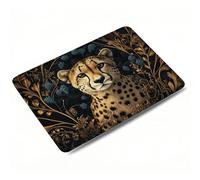 Mouse Mat, Black Mouse Pad, Washable Small Mousepads, 320x260x3mm, Mousemat with Non-Slip, Portable Desk Mat for Laptop Working Studying, Smooth Surface Desk Accessories, Waterproof, Leopard 0o-335