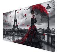 Mouse Mat Black Mouse Pad Woman Gaming Desk Mat Large 1600x800x3mm, Non-Slip Rubber Base, Waterproof Surface, Stitched Edges, Pretty Cute Mousepad for Office and Home Laptop, Desk Accessories K7-473