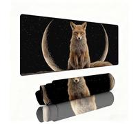 Mouse Mat Black xxl 600x300x3mm Desk Pad Fox Gaming Mouse Mat with Stitched Edges Waterproof Surface Wear-Resistant, Non-Slip Rubber Base Improves Speed and Accuracy for Christmas Decorations W1-290