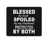 Mouse Mat Blessed By God Spoiled By My Husband Mousepads Square Mice Pad Durable Mousepad For Work Laptop Computers M