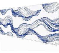 Mouse Mat Blue - 900 x400 x 3mm, Large Gaming Mouse Pad, XXL mousepad - Large Office Desk Mat - Non-Slip Rubber Base - Improved Precision and Speed - for Office and Home, Topographic Map - 88700