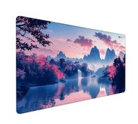 Mouse Mat Blue Desk Mat Mountain View Gaming Mouse Pad 700x400x3mm, Waterproof Surface Comfort WearResistant, Stitchededge Extended Mousemat, lmproves Speed and Precision for Office & Home XZ-594