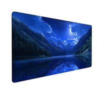 Mouse Mat Blue Desk Mat Night View Gaming Mouse Pad 1200x400x3mm,Slip Base Waterproof Surface Comfort WearResistant,Stitchededge Extended Mousemat,lmproves Speed and Precision for Office & Home XZ-714