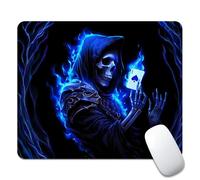 Mouse Mat Blue Flame Skull Playing Card Fashion Mousepad Square Mice Pad Rubber Base Mouse Pad For Office And Home Laptop Work S