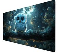 Mouse Mat Blue Gaming Mouse Pad 39.3x19.6in XXL Extended Desk Mat, Keyboard Mousepad Owl, Water-Resistant Surface And Non-Slip Base Mousemat, for Gaming Office Desk Accessories, Gifts for Women F1-262