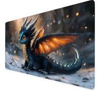 Mouse Mat Blue Gaming Mouse Pad 600 X 300 X 3 mm XXL Extended Desk Mat,Keyboard Mousepad Dragon,Water-Resistant Surface And Non-Slip Base Mousemat for Gaming Office Desk Accessories,Gifts Women F1-175