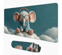 Mouse Mat Blue Gaming Mouse Pad xxl 600x300 mm non Slip Desk Mat, Elephant Extended Large Mousepad Waterproof & Stitched Edges Mouse and Keyboard Mat for Home, Office, Gaming Room 24x12 inch 3Y-780