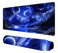 Mouse Mat Blue Large Gaming Mouse Pad 47x24x0.12inch Mousepad Starry Sky Desk Mat Extended Waterproof con Non-Slip Rubber Base Precision and Speed Desk Accessories for Office Gaming, Gift Women J1-458