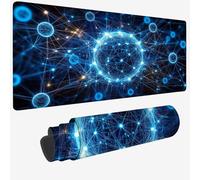 Mouse Mat Blue Mouse Pad Large 23.6x11.8x0.12 XXL Waterproof Desk Matt with Stitched Edges and Non-Slip Rubber Base, Extended Gaming Mousemat Abstract Keyboard Mat for Gaming Office Desk Decor W-1010