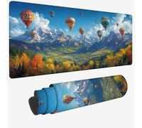 Mouse Mat Blue Mouse Pad Large 59.1x31.5x0.12 XXL Waterproof Desk Matt with Stitched Edges and Non-Slip Rubber Base, Extended Gaming Mousemat Hot Air Balloon Keyboard Mat for Office Desk Decor W-1024