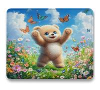 Mouse Mat, Blue Mouse Pad, Small Mousepads Bear, 420x350x3mm, Mousemat with Non-Slip, Desk Mat Portable for Office Laptop Working Studying, Smooth Surface Desk Accessories, Washable, Gifts c0-579
