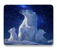 Mouse Mat, Blue Mouse Pad, Small Mousepads Polar Bear, 290x240x3mm, Mousemat with Non-Slip, Desk Mat Portable for Office Laptop Working Studying, Smooth Surface Desk Accessories, Washable c0-563