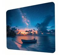 Mouse Mat, Blue Mouse Pad, Washable Small Mousepad Boat Mousemat with Non-Slip Base Computer Gaming Mousepad Portable Office Desk Accessories for Laptop Working Studying Gaming, 260 x 210 x 3mm J0-610