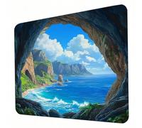 Mouse Mat, Blue Mouse Pad, Washable Small Mousepad Sea Mousemat with Non-Slip Base Computer Gaming Mousepad Portable Office Desk Accessories for Laptop Working Studying Gaming, 260 x 210 x 3mm J0-611