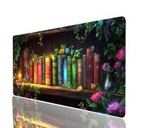 Mouse Mat Book Large Gaming Mouse Pad 28x12x0.12Inches, Desk Mat Large as Mousepad for Laptop Desktop Pc Gaming Keyboard Improve Accuracy and Speed, Plant Mousemat for Desk Decor Gifts JXL-1448