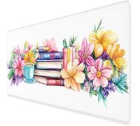 Mouse Mat Book Mouse Pad Cup Gaming Desk Mat Large 1600x800x3mm, Non-Slip Rubber Base, Waterproof Surface, Stitched Edges, Pretty Mousepad for Office and Home Laptop, Desk Accessories For Women K7-947