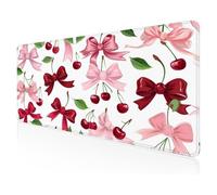 Mouse Mat Bow Cherry 60 x 40 cm, Large Size Gaming Mouse Pad, Comfortable Mousepad Extended Mousepad With Non-Slip Rubber, Special-Textured Water-Resistant Surface, for Home Office Gaming Room b-77