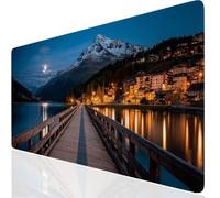 Mouse Mat Bridge 600x300x3mm Washable Large Mouse Pad Blue, Desk Mat Non-Slip Rubber Base Stitched Edge-Smooth Cloth Surface, Waterproof Laptop Desk Pad for Office, Work, MacBook, PC, Home UK-5072