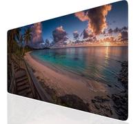 Mouse Mat Bridge 700x400x3mm Washable Large Mouse Pad Green, Desk Mat Non-Slip Rubber Base Stitched Edge-Smooth Cloth Surface, Waterproof Laptop Desk Pad for Office, Work, MacBook, PC, Home UK-5116