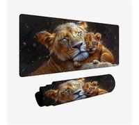 Mouse Mat Brown Mouse Pad Large 1000x500mm, Desk Mat Lion Mousepad, Desk Pad with Non-Slip Base, Extended Waterproof Mousemat, Stitched Edges Keyboard Matt, Office Accessories, Gifts for Women H2-399