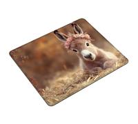 Mouse Mat Brown Small Mouse Pad 40 x 30 cm Gaming Mousepad Donkey Waterproof Desk Mat with Stitched Edge, Desk Accessories Mousemat with Non-Slip Rubber Base for Office, Gaming, Home, Gifts S0-112