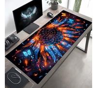 Mouse Mat Butterfly Large Gaming Mouse Pad Black Stitched Edges, Mousepad Non Slip Rubber Base, Waterproof Soft Cloth, Computer Accessories for Office Decoration, Gifts 120 x 60cm PjY1828 3-8