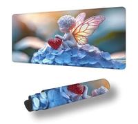 Mouse Mat Butterfly Mouse Pad Large 70 x 40 cm XXL Waterproof Desk Matt with Stitched Edges and Non-Slip Rubber Base, Extended Gaming Mousemat Fairy Keyboard Mat, for Gaming Office Desk Decor S-3527