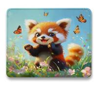 Mouse Mat, Butterfly Mouse Pad, Small Mousepads Red Bear (3), 320x260x3mm, Mousemat with Non-Slip, Desk Mat Portable for Office Laptop Working Studying, Smooth Surface Desk Accessories,Washable c0-405