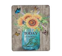 Mouse Mat Butterfly Sunflower Today I Choose Joy Vintage Home Decor For Garden 25X30Cm Smooth Mouse Pads Stitched Edge Mousepads For Pc Office