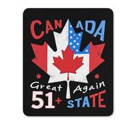 Mouse Mat Canada Great Again 51St State Anti-Slip Rubber Base Mice Mat Stitched Edges Mouse Pad For Computer Desk Work 25X30Cm