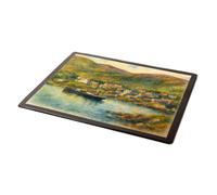 MOUSE MAT - Cargo Steamer at the Pier, Tarbert, Harris - Vintage Art Style