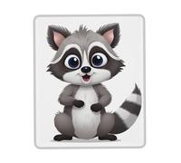 Mouse Mat Cartoon Cute Raccoon Mice Pad Square Desk Mat Waterproof Mousepad For Computers Gaming Office And Home S