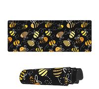 Mouse Mat Cartoon Doodle Flying Bee Large Mouse Pads With Non-Slip Rubber Base Table Mat, For Computer, Home, Study, 80x30cm