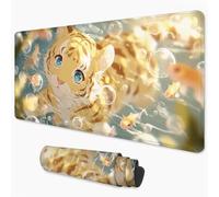 Mouse Mat Cartoon Gaming Mouse Pad xxl 1000x500 mm non Slip Desk Mat, Tiger Extended Large Mousepad Waterproof & Stitched Edges Mouse and Keyboard Mat for Home, Office, Gaming Room 40x20 inch 3Y-452