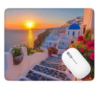 Mouse Mat Castle Gaming Mouse Pad 250 x 210 x 3 mm, Stitched Edges, Q-6087 | with Anti-Slip Rubber Base Stitched Edges Keyboard Mousepad Landscape, for Gaming Home Office, Improves Speed and Precision