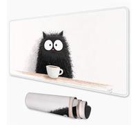Mouse Mat Cat Gaming Mouse Pad xxl 1000x500 mm non Slip Desk Mat, Black Extended Large Mousepad Waterproof & Stitched Edges Mouse and Keyboard Mat for Home, Office, Gaming Room 40x20 inch 3Y-218