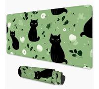 Mouse Mat Cat Gaming Mouse Pad xxl 1000x500 mm non Slip Desk Mat, Green Extended Large Mousepad Waterproof & Stitched Edges Mouse and Keyboard Mat for Home, Office, Gaming Room 40x20 inch 3Y-272