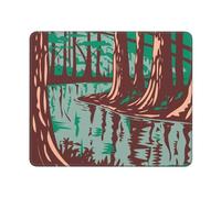 Mouse Mat Cedar Trees In Congaree National Park Stitched Edges Mouse Pad Comfortable Desk Pad For Home Desk Work 25X30Cm