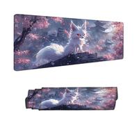 Mouse Mat Cherry Blossoms Mouse Pad Large 120 x 40 cm XXL Mousepad with Stitched Edges and Non-Slip Rubber Base Desk Pad, Improves Speed and Precision Gaming Mousemat Fox for Home Office Decor H-1635