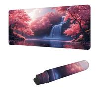 Mouse Mat Cherry Blossoms Mouse Pad Large 500 x 250 x 3 mm XXL Mousepad with Stitched Edges and Non-Slip Rubber Base, Improves Speed and Precision Gaming Mousemat Fall for Home Office Decor H-5942