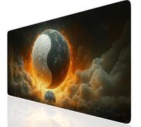 Mouse Mat Cloud 1000x500x3mm Washable Large Mouse Pad Yellow, Desk Mat Non-Slip Rubber Base Stitched Edge-Smooth Cloth Surface, Waterproof Laptop Desk Pad for Office, Work, MacBook, PC, Home UK-7920
