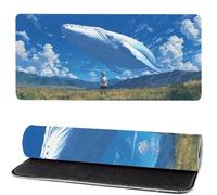Mouse Mat Cloud 700x300x3mm, Mouse Pad Large Whale, Desk Accessories, Extra Large Size Improve Mobility Accuracy and Speed, Desk Pad with Non Slip Base and Stitched Edge for Office/Gaming MM-320