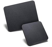 Mouse Mat & Coaster Set - Plain Grey Charcoal Colour Grey Black 23.5 x 19.6 cm & 9 x 9 cm for Computer & Laptop, Office, Gift, Non-slip Base #15504