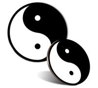 Mouse Mat & Coaster Set - Yin Yang Symbol Philosophy 20 cm & 9 cm for Computer & Laptop, Office, Non-slip Base #4396