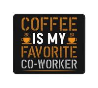 Mouse Mat Coffee Is My Favorite Co Worker Stitched Edges Desk Pad Improves Speed And Precision Mouse Pad For Home Office Laptop 25X30Cm