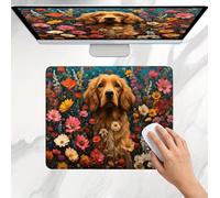 Mouse Mat Color Golden Retriever, Small Mouse Pad 40 x 30 cm, Ultra Thin Improves Speed and Accuracy, Non-Slip Rubber Base, with Stitched Edges, Wear-Resistant, Waterproof Mousepad Gaming j0j-276