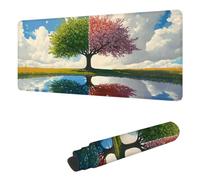 Mouse Mat Color Mouse Pad Large 500 x 250 x 3 mm XXL Mousepad with Stitched Edges and Non-Slip Rubber Base, Improves Speed and Precision Gaming Mousemat Four Seasons Tree for Home Office Decor H-2441