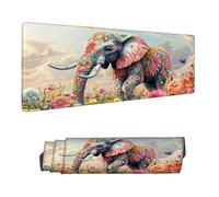 Mouse Mat Color Mouse Pad Large 90 x 40 cm XXL Mousepad with Stitched Edges and Non-Slip Rubber Base Keyboard Desk Pad, Improves Speed and Precision Gaming Mousemat Elephant, Home Office Decor H-12019